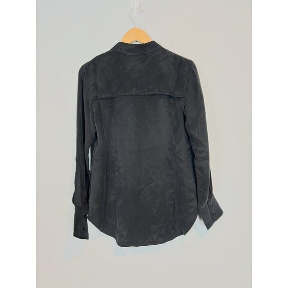 Paper Denim & Cloth Black Cupro Meeker Shirt Western Yoke Detail Small NWT $308 - Picture 8 of 10